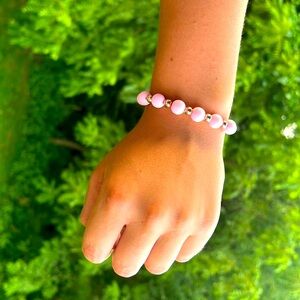Pink and gold beaded bracelet